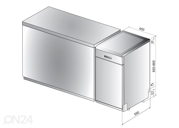 Посудомоечная машина Hotpoint-Ariston HSFO3T223WCX размеры