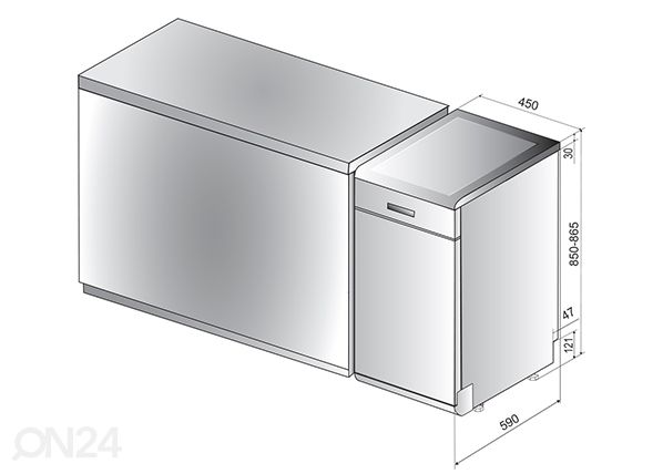 Посудомоечная машина Indesit DSFE1B10S размеры