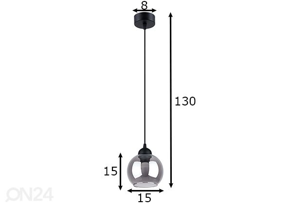 Потолочный светильник Alino 1, чёрный размеры