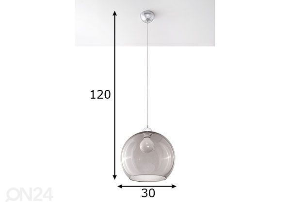 Потолочный светильник Ball, графитовый размеры