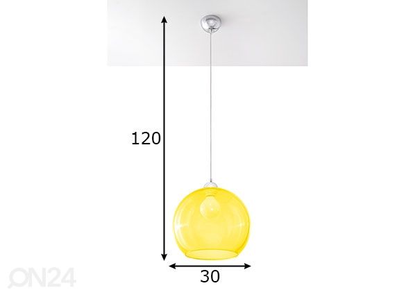 Потолочный светильник Ball, жeлтый размеры