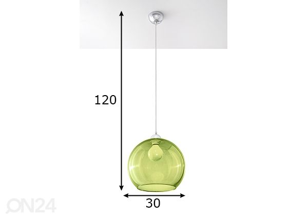 Потолочный светильник Ball, зеленый размеры