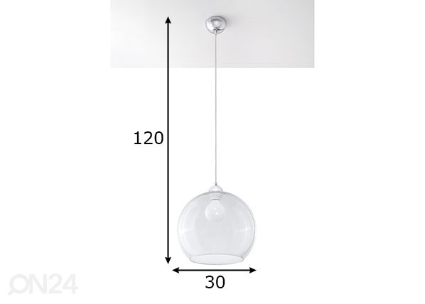 Потолочный светильник Ball, прозрачный размеры