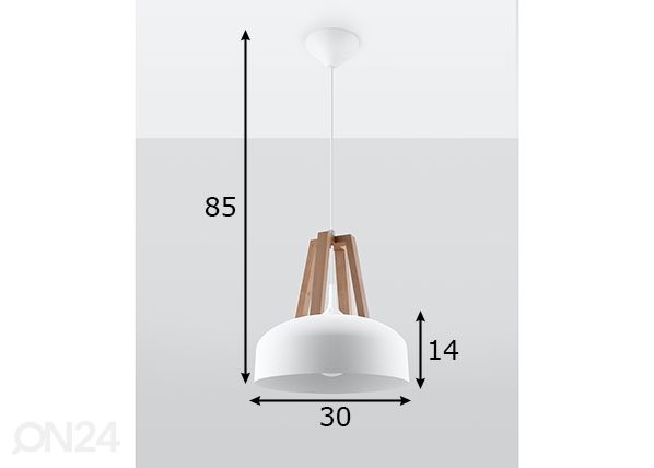 Потолочный светильник Casco, белый/ натуральный размеры