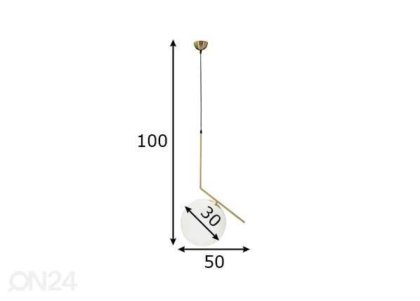 Потолочный светильник Glam, золотистый/белый размеры