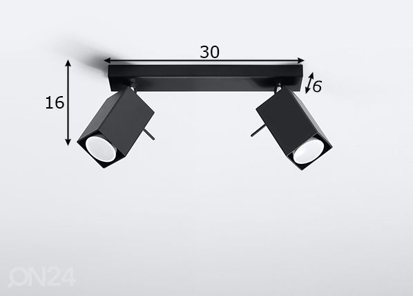 Потолочный светильник Merida 2, черный размеры