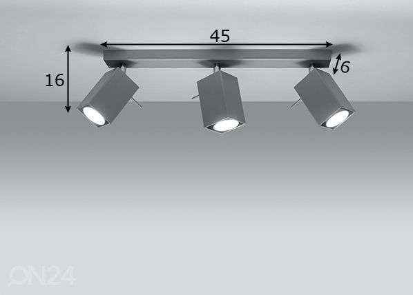 Потолочный светильник Merida 3, серый размеры