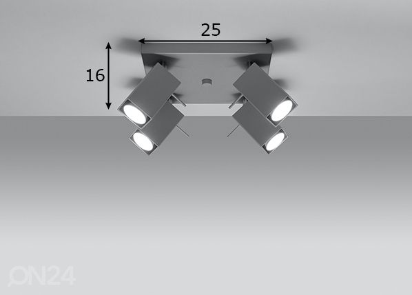 Потолочный светильник Merida 4, серый размеры