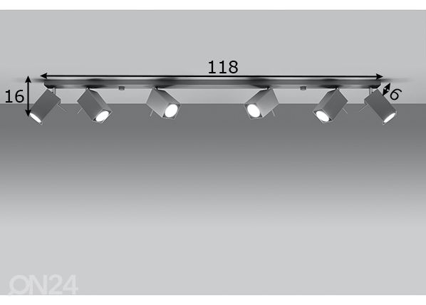 Потолочный светильник Merida 6L, серый размеры