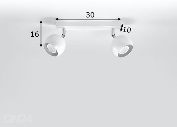 Потолочный светильник Oculare 2, белый размеры