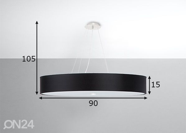 Потолочный светильник Skala 90 cm, черный размеры