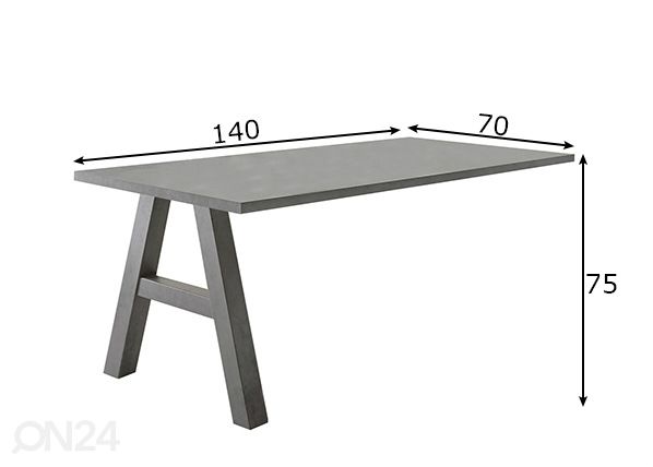Прикрепляемый рабочий стол Mister Office A 140 cm размеры