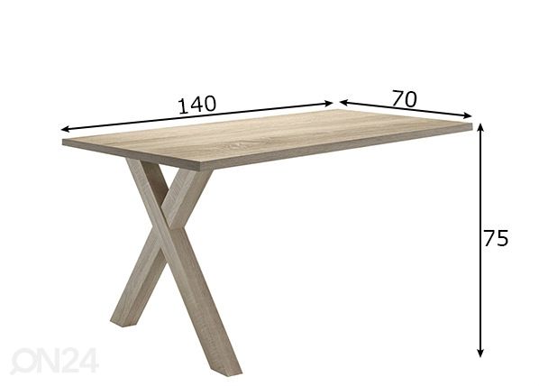 Прикрепляемый рабочий стол Mister Office X 140 cm размеры