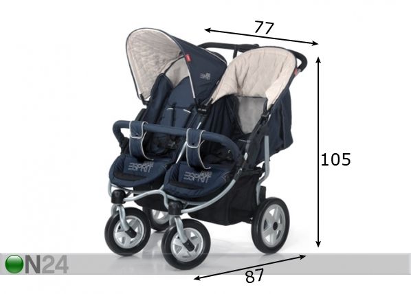 Прогулочная коляска для двойни Esprit Duo Star размеры