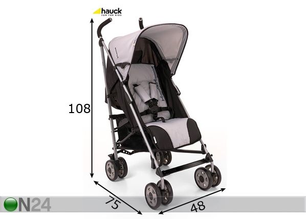 Прогулочная коляска Hauck Turbo grey размеры