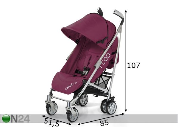 Прогулочная коляска I'Coo Pluto Plum размеры