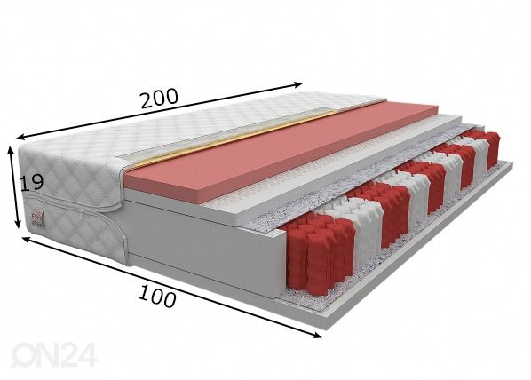 Пружинный матрас Atina 100x200 cm размеры