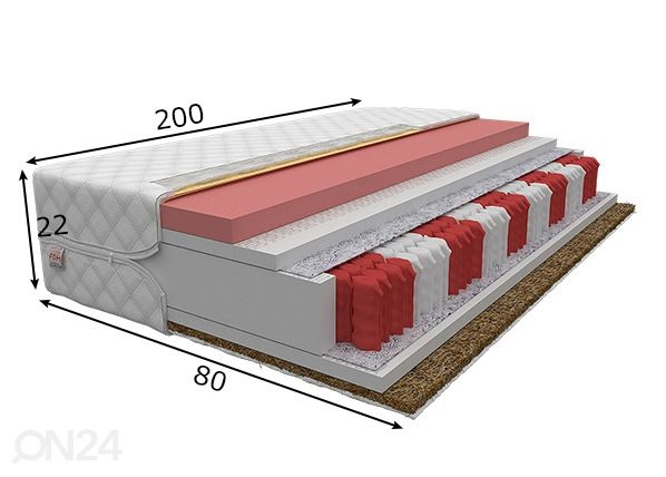 Пружинный матрас Ivrea 80x200 cm размеры