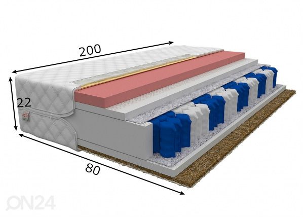 Пружинный матрас Vigo 80x200 cm размеры