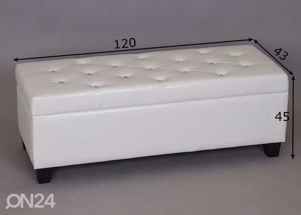 Пуф с ящиком 120x43xh45 cm размеры