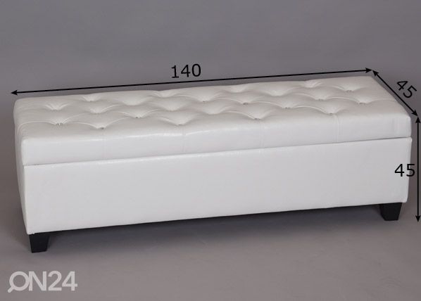 Пуф с ящиком 140x45xh45 cm размеры