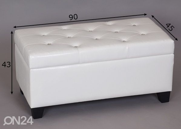 Пуф с ящиком 90x45xh43 cm размеры