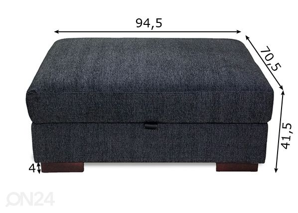 Пуф с ящиком Carelia размеры