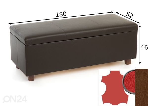 Пуф с ящиком Venecija 180 cm размеры