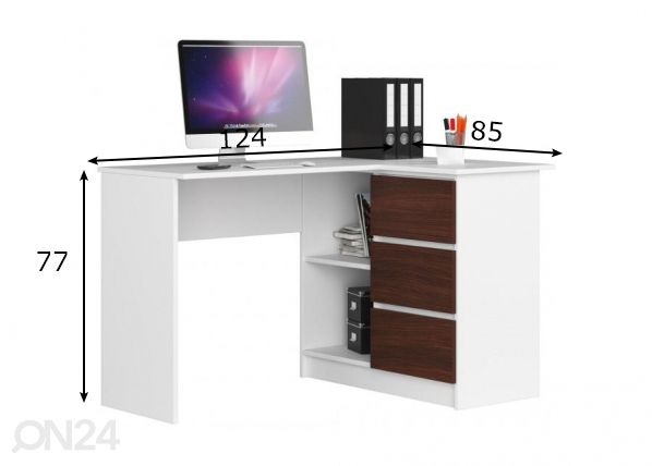 Рабочий стол, белый/венге размеры