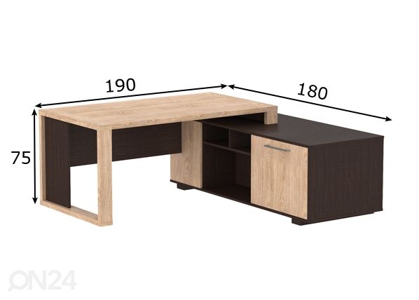 Рабочий стол Alto 190 cm размеры