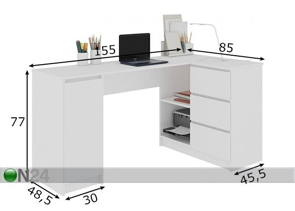 Рабочий стол Corner R размеры