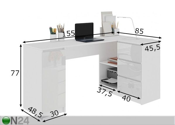 Рабочий стол Corner R размеры