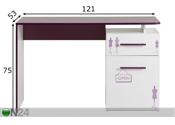 Рабочий стол Fashion размеры