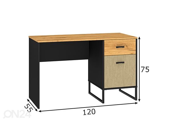 Рабочий стол Gotland 120 cm размеры