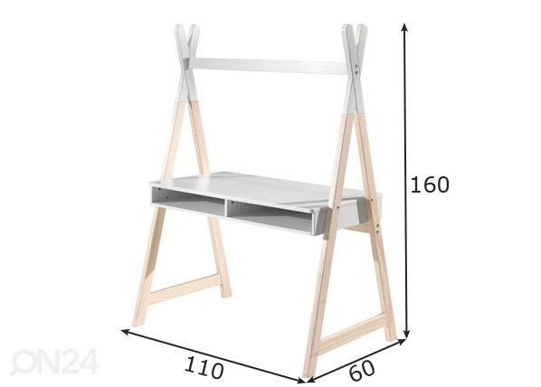 Рабочий стол Kiddy Tipi размеры