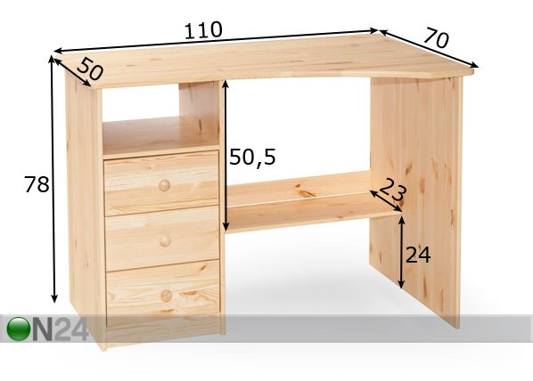 Рабочий стол Mia размеры