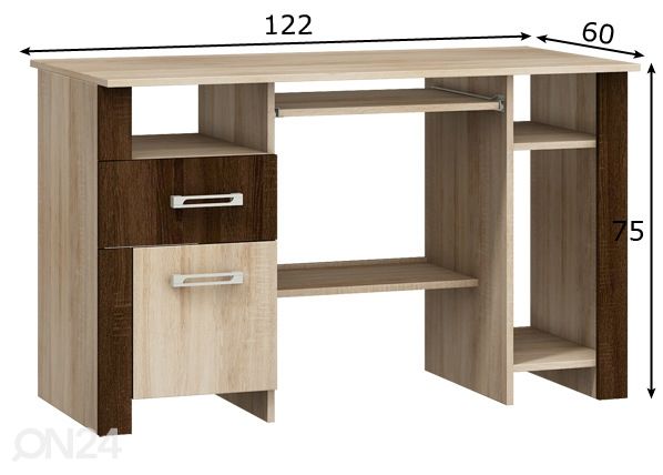 Рабочий стол Midleton 122 cm размеры