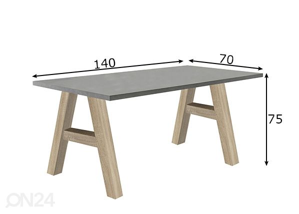 Рабочий стол Mister Office A 140 cm размеры