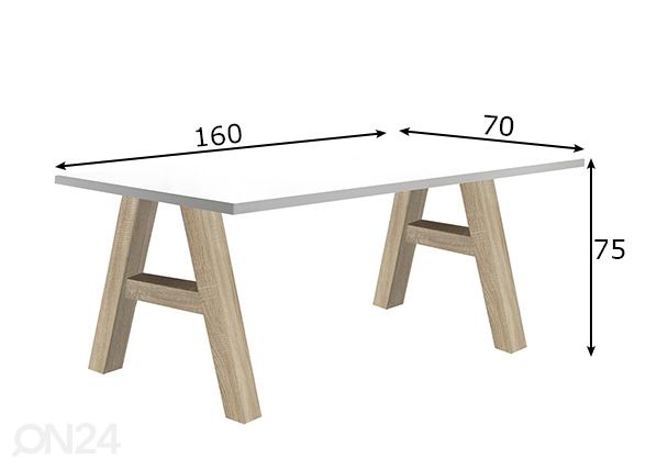 Рабочий стол Mister Office A 160 cm размеры