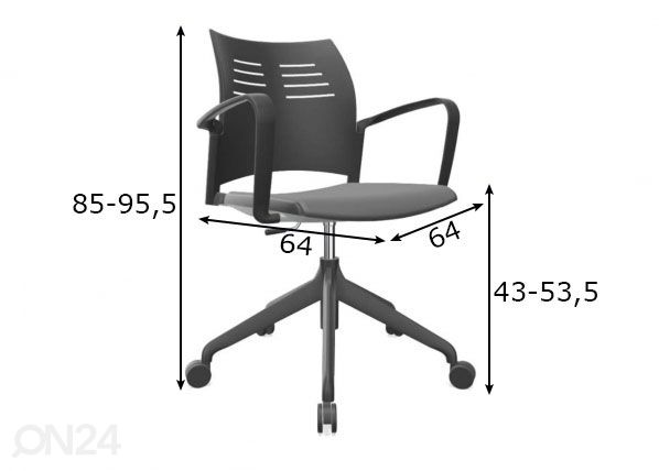 Рабочий стул Actiu Spacio размеры