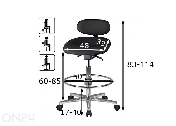 Рабочий стул Louisiana размеры