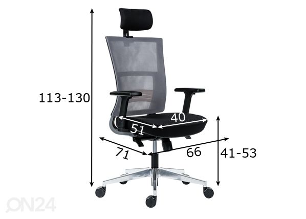 Рабочий стул Next PDH, чёрный/серый размеры