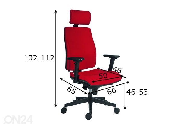 Рабочий стул Syn Armin PDH размеры