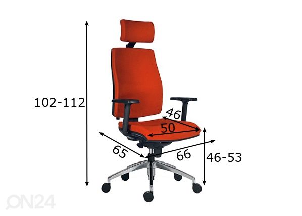 Рабочий стул Syn Armin PDH размеры