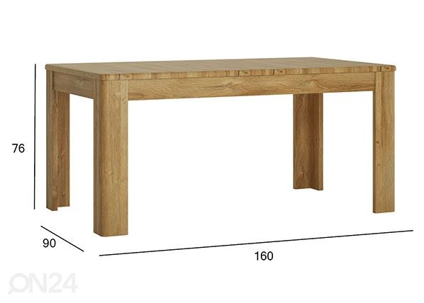 Раздвижной обеденный стол Cortina 90x160-200 см размеры
