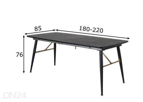 Раздвижной обеденный стол Gold 180/220x85 см размеры