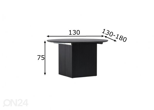 Раздвижной обеденный стол Matilda 130/180x130 см размеры