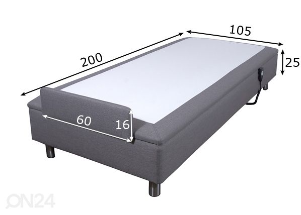 Рама кровати с мотором Hypnos 105x200x25 cm размеры