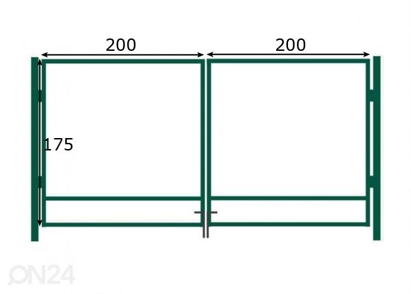 Рама распашных ворот 1,75x4 m размеры