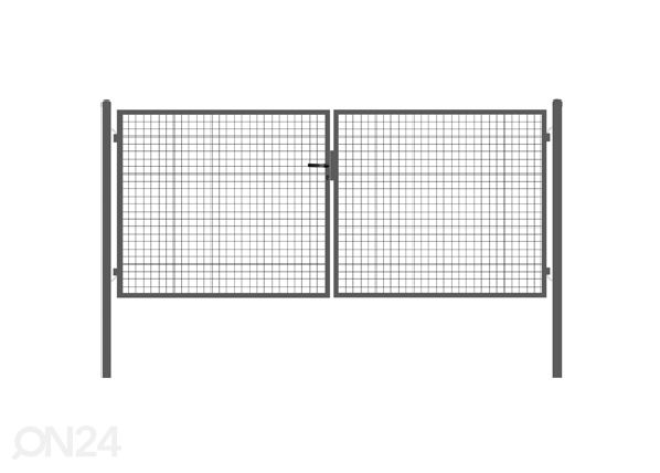 Распашные ворота, серый 1,5x4 m